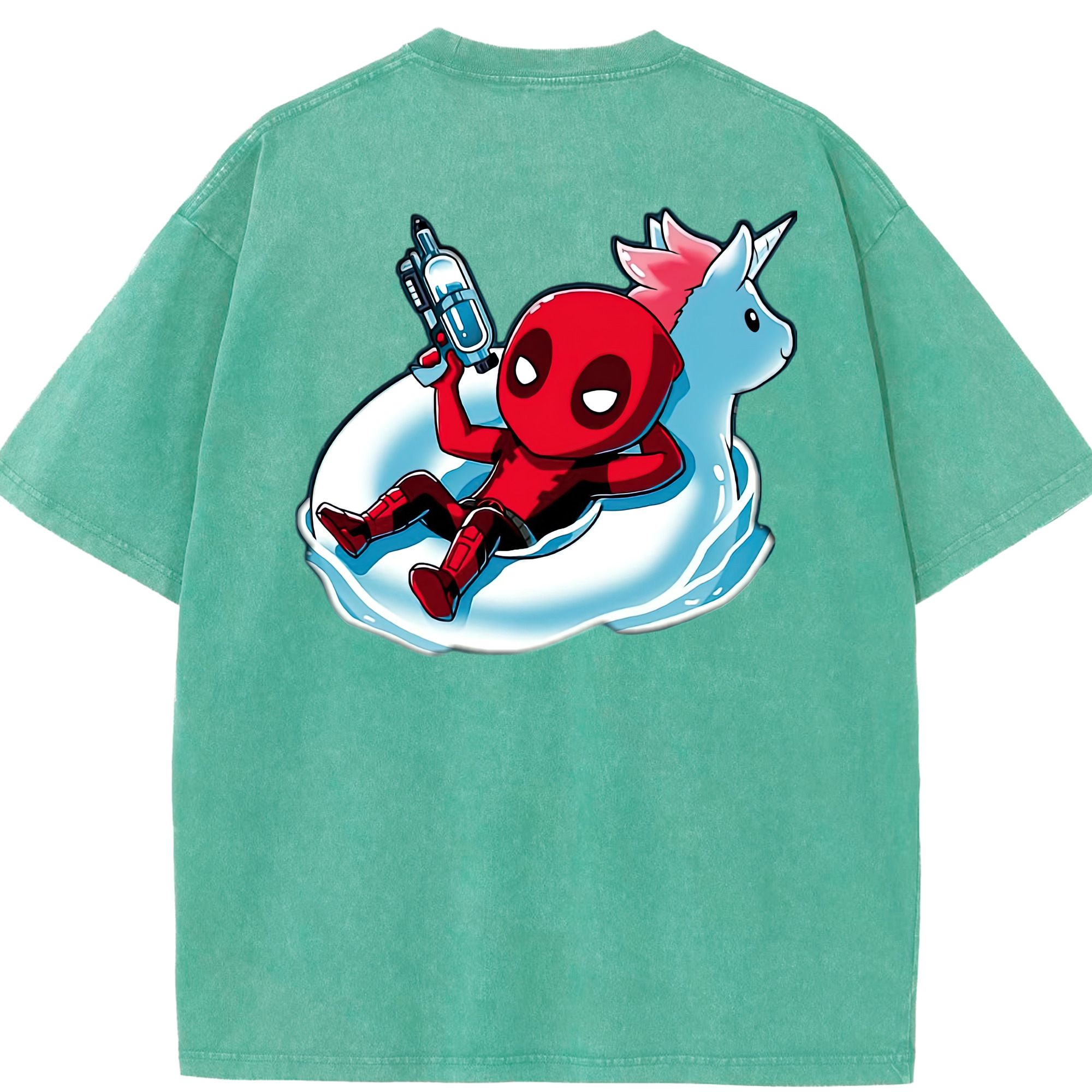 （画像用） Deadpool デッドプール 綿100% ヴィンテージ風 半袖Tシャツ（背面プリント）